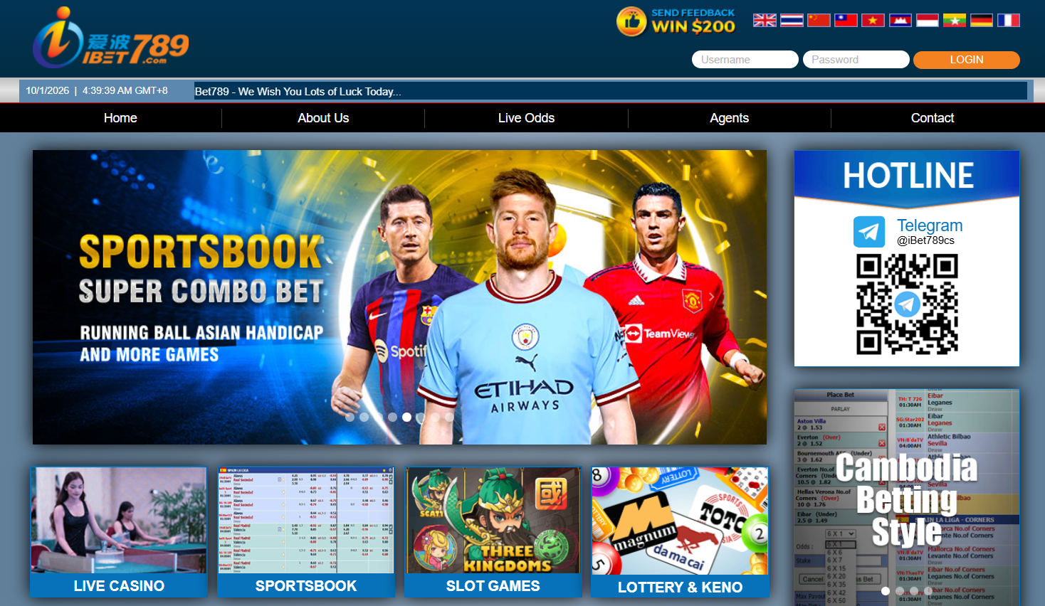The live betting floor: sportsbook, live casino, slots and lottery